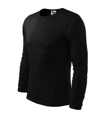MALFINI FIT-T LS Men's T-shirt in black - promotional clothing printed with your company logo
