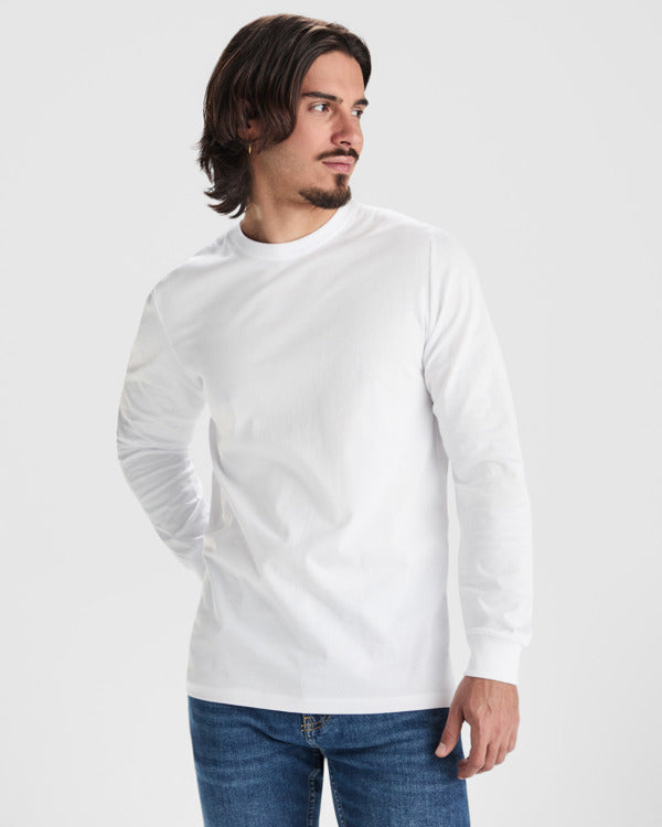 ROLY POINTER Men's long-sleeve T-shirt in white - promotional clothing printed with your company logo