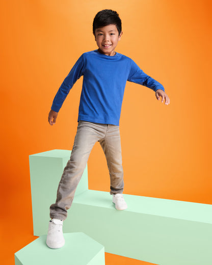 ROLY POINTER CHILD Kids' long-sleeve T-shirt in white - promotional clothing printed with your company logo