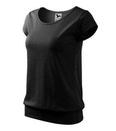 MALFINI CITY Women's T-shirt in black - promotional clothing printed with your company logo