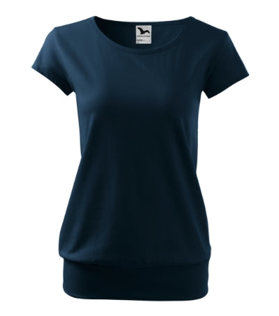 MALFINI CITY Women's T-shirt in navy blue - promotional clothing printed with your company logo