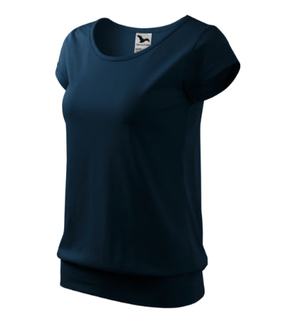 MALFINI CITY Women's T-shirt in navy blue - promotional clothing printed with your company logo