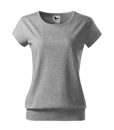 MALFINI CITY Women's T-shirt in dark gray melange - promotional clothing printed with your company logo