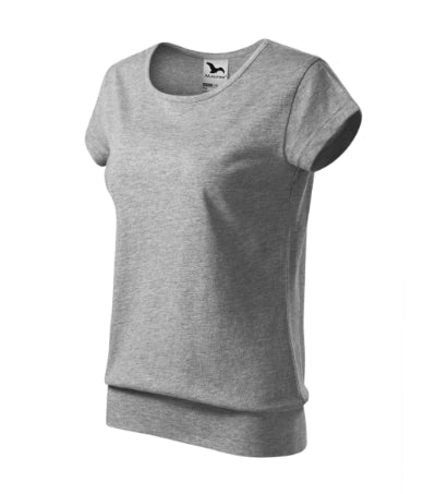 MALFINI CITY Women's T-shirt in dark gray melange - promotional clothing printed with your company logo