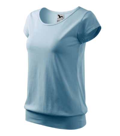 MALFINI CITY Women's T-shirt in sky blue - promotional clothing printed with your company logo