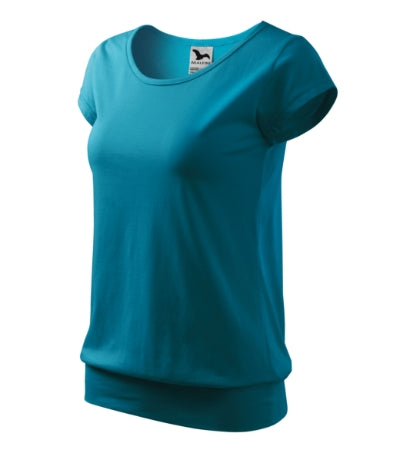MALFINI CITY Women's T-shirt in turquoise - promotional clothing printed with your company logo