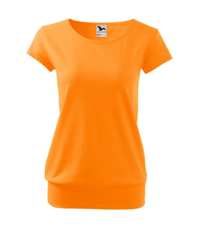 MALFINI CITY Women's T-shirt in tangerine orange - promotional clothing printed with your company logo