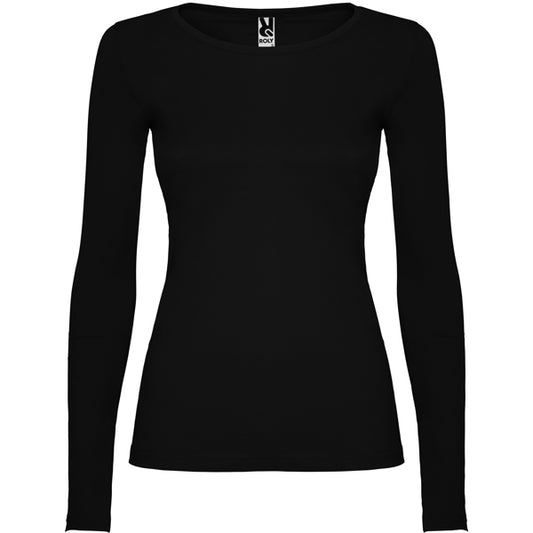ROLY EXTREME WOMAN Women's long-sleeve T-shirt in black - promotional clothing printed with your company logo