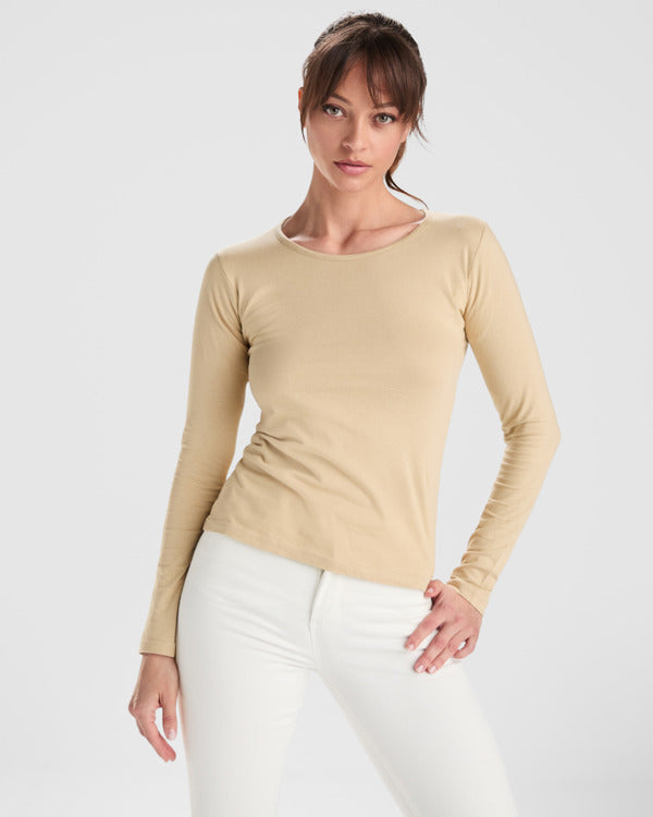 ROLY EXTREME WOMAN Women's long-sleeve T-shirt in white - promotional clothing printed with your company logo