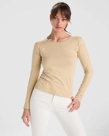 ROLY EXTREME WOMAN Women's long-sleeve T-shirt in white - promotional clothing printed with your company logo