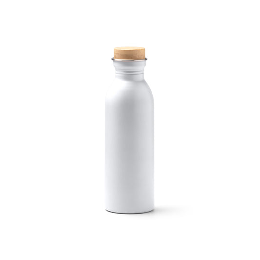 Stamina LEVU Recycled stainless steel bottle 650 ml in white - promotional merchandise printed with your company logo