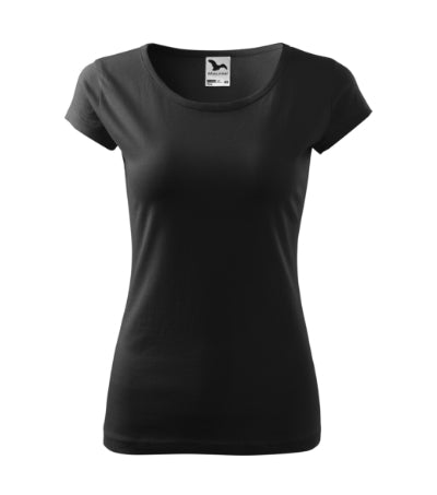 MALFINI PURE Women's T-shirt in black - promotional clothing printed with your company logo
