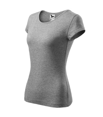 MALFINI PURE Women's T-shirt in dark gray melange - promotional clothing printed with your company logo