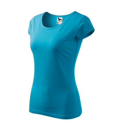 MALFINI PURE Women's T-shirt in blue atoll - promotional clothing printed with your company logo