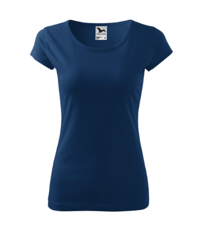 MALFINI PURE Women's T-shirt in midnight blue - promotional clothing printed with your company logo