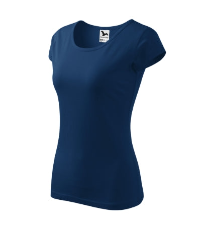 MALFINI PURE Women's T-shirt in midnight blue - promotional clothing printed with your company logo