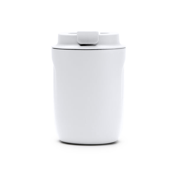 Stamina TANIK Double-walled stainless steel thermal cup in white - promotional merchandise printed with your company logo