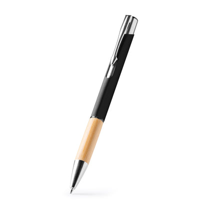 Stamina BORUX Aluminium and bamboo ball pen in white - promotional merchandise printed with your company logo