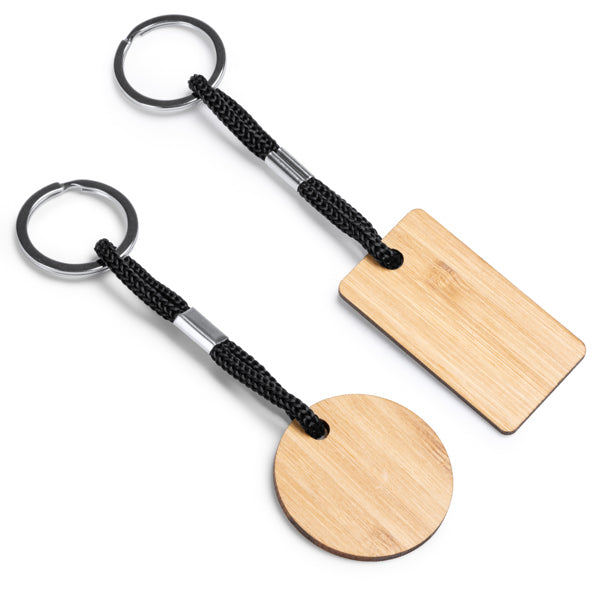 Stamina YESTE Wooden keyring in rectangular - promotional merchandise printed with your company logo