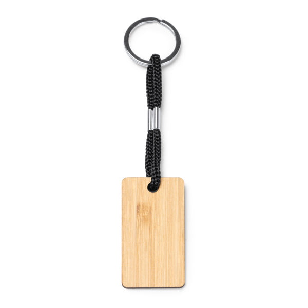 Stamina YESTE Wooden keyring in rectangular - promotional merchandise printed with your company logo
