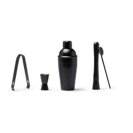 Stamina PISCO Stainless steel cocktail set in black - promotional merchandise printed with your company logo