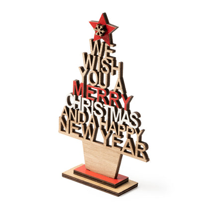 Stamina TINSEL Wood christmas decoration in wood - promotional merchandise printed with your company logo