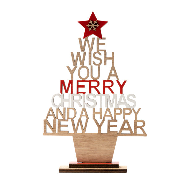 Stamina TINSEL Wood christmas decoration in wood - promotional merchandise printed with your company logo
