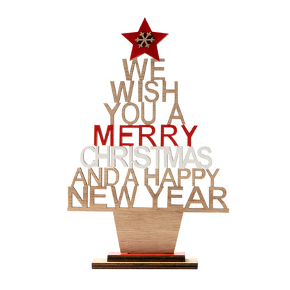 Stamina TINSEL Wood christmas decoration in wood - promotional merchandise printed with your company logo