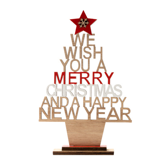 Stamina TINSEL Wood christmas decoration in wood - promotional merchandise printed with your company logo