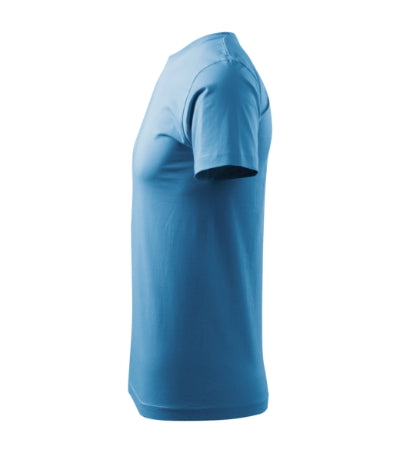 MALFINI BASIC Men's T-shirt in azure blue - promotional clothing printed with your company logo