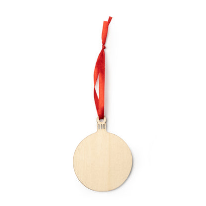 Stamina JINGLE Wood and polyester christmas decoration in ball - promotional merchandise printed with your company logo