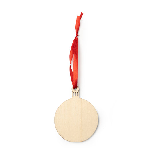 Stamina JINGLE Wood and polyester christmas decoration in ball - promotional merchandise printed with your company logo