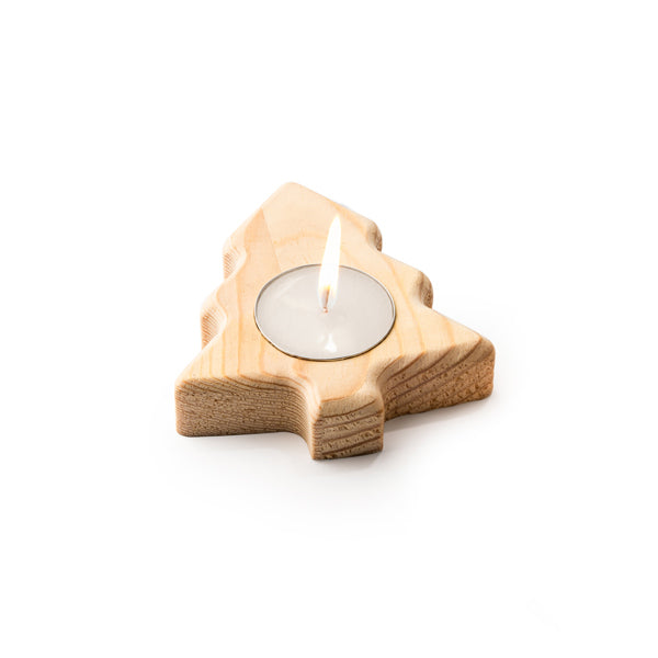 Stamina MAKA Candle with a wooden recipient in tree - promotional merchandise printed with your company logo