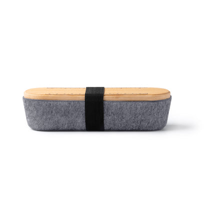 Stamina NIBIX Bamboo and recycled felt pencil case in beige - promotional merchandise printed with your company logo