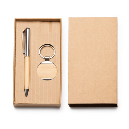 Stamina SET PAULOV Bamboo pen in beige - promotional merchandise printed with your company logo