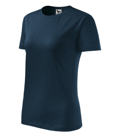 MALFINI CLASSIC NEW Women's T-shirt in navy blue - promotional clothing printed with your company logo