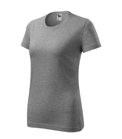 MALFINI CLASSIC NEW Women's T-shirt in dark gray melange - promotional clothing printed with your company logo