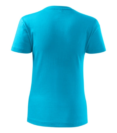 MALFINI CLASSIC NEW Women's T-shirt in blue atoll - promotional clothing printed with your company logo