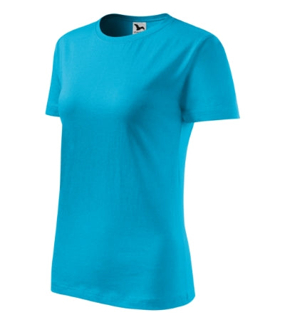 MALFINI CLASSIC NEW Women's T-shirt in blue atoll - promotional clothing printed with your company logo