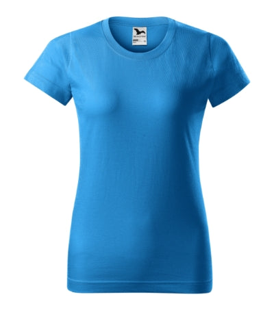 MALFINI BASIC Women's T-shirt in snorkel blue - promotional clothing printed with your company logo