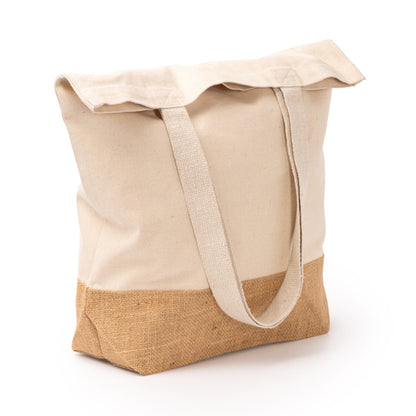 MENDES - Borsa in cotone riciclato da 330 g/m² e yuta naturale