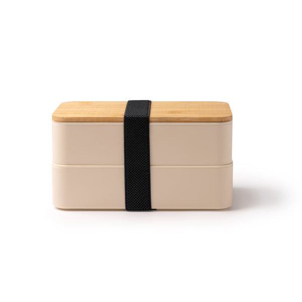 Stamina JANEX Bamboo and PP lunch box in beige - promotional merchandise printed with your company logo