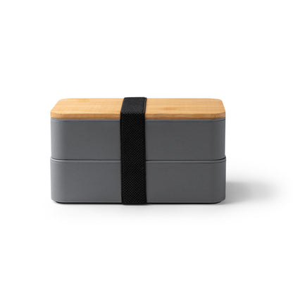 Stamina JANEX Bamboo and PP lunch box in grey - promotional merchandise printed with your company logo