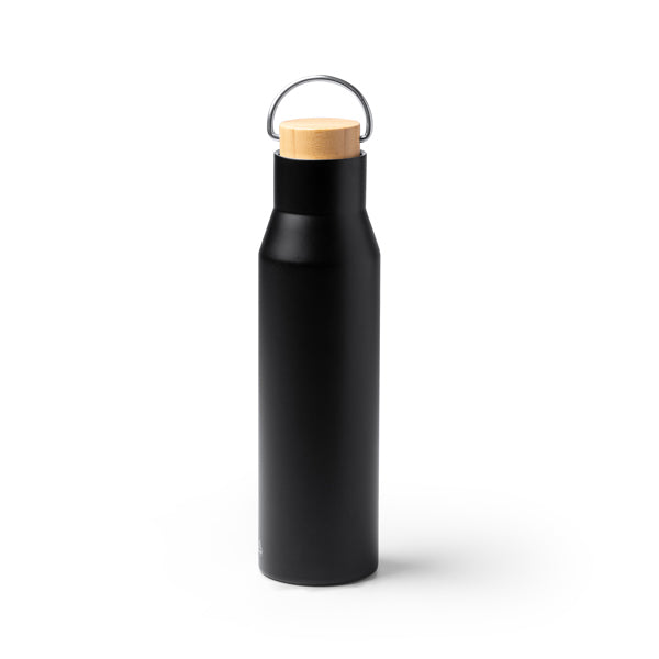 Stamina MEYER Recycled stainless steel thermal bottle in black - promotional merchandise printed with your company logo