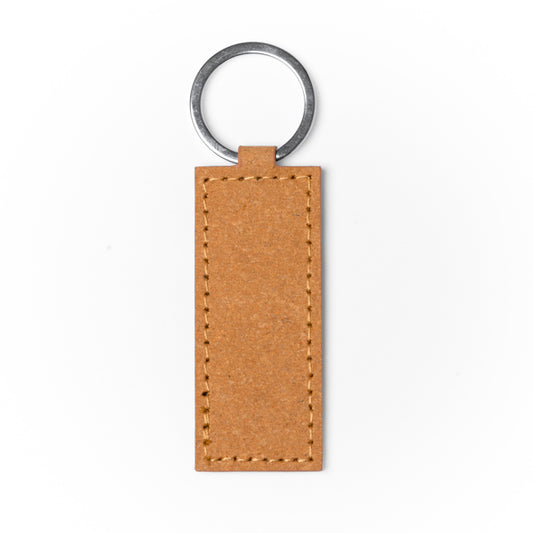 Stamina LUXOR Recycled leather keyring in rectangular - promotional merchandise printed with your company logo