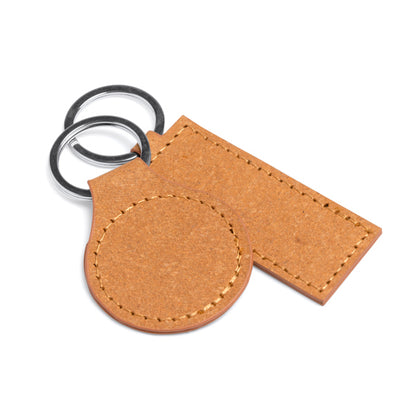 Stamina LUXOR Recycled leather keyring in rectangular - promotional merchandise printed with your company logo