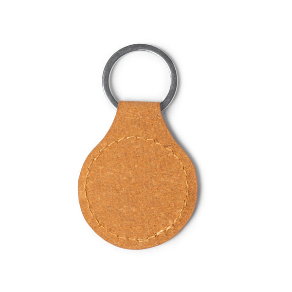 Stamina LUXOR Recycled leather keyring in round - promotional merchandise printed with your company logo