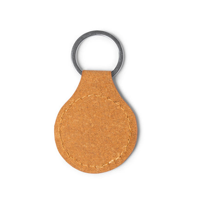 Stamina LUXOR Recycled leather keyring in round - promotional merchandise printed with your company logo
