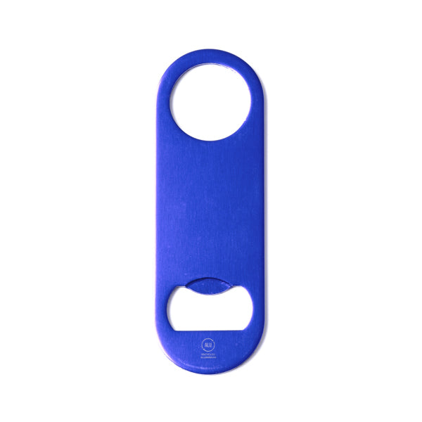 Stamina DAVY Recycled aluminium bottle opener in royal blue - promotional merchandise printed with your company logo
