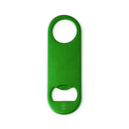 Stamina DAVY Recycled aluminium bottle opener in fern green - promotional merchandise printed with your company logo